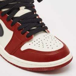 Pre Owned Air jordan Red/Black Leather 1Retro High Shattered Sneakers Size 40