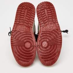 Pre Owned Air jordan Red/Black Leather 1Retro High Shattered Sneakers Size 40