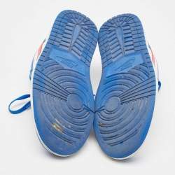 Pre Owned Air Jordans Blue Leather Air Jordan 1 Low Top Sneakers Size 42