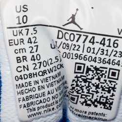 Pre Owned Air Jordans Blue Leather Air Jordan 1 Low Top Sneakers Size 42