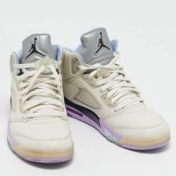Jordan Cream Leather Jordan 5 Retro DJ Khaled We The Best Sail Sneakers Size 45