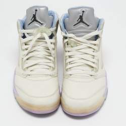 Jordan Cream Leather Jordan 5 Retro DJ Khaled We The Best Sail Sneakers Size 45