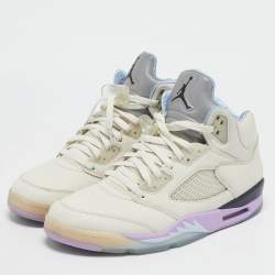 Jordan Cream Leather Jordan 5 Retro DJ Khaled We The Best Sail Sneakers Size 45