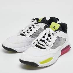 Air Jordans White Leather Jordan Air Max 200 Vibrant Sneakers Size 46