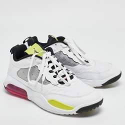 Air Jordans White Leather Jordan Air Max 200 Vibrant Sneakers Size 46