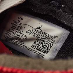 Pre Owned Air Jordans White/Grey Leather and Suede Jordan 1 High Zoom Air CMFT Hare Sneakers Size 42.5