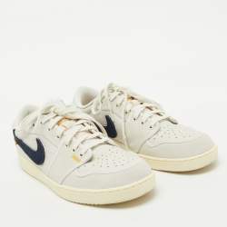 Air Jordans x Union LA Grey/Blue Leather and Suede Jordan 1 Retro AJKO Sail Low Sneakers Size 47.5