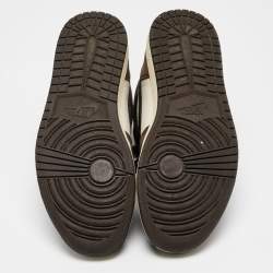 Air Jordans White/Brown Leather and Suede Jordan 1 Retro High OG SP Travis Scott Mocha Sneakers Size 44.5