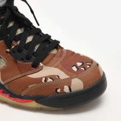 Air Jordan x Supreme Multicolor Fabric Desert Camo Jordan 5 Retro Sneakers Size 41
