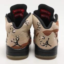 Air Jordan x Supreme Multicolor Fabric Desert Camo Jordan 5 Retro Sneakers Size 41