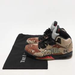 Air Jordan x Supreme Multicolor Fabric Desert Camo Jordan 5 Retro Sneakers Size 41