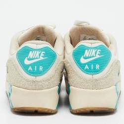 Air Jordans Cream Canvas and Suede Max 90 Golf Lace Up Sneakers Size 41