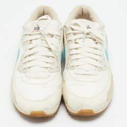 Air Jordans Cream Canvas and Suede Max 90 Golf Lace Up Sneakers Size 41