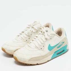 Air Jordans Cream Canvas and Suede Max 90 Golf Lace Up Sneakers Size 41
