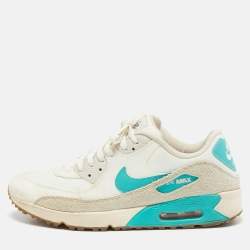 Air Jordans Cream Canvas and Suede Max 90 Golf Lace Up Sneakers Size 41