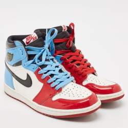 Air Jordans Multicolor Patent Air Jordan 1 High OG  Fearless Lace Up Sneakers Size 42.5
