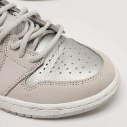 Air Jordans Silver/Grey Leather Air Jordan 1  CO.JP High Top Sneakers Size 40.5 