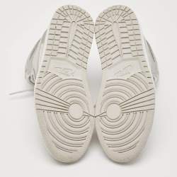 Air Jordans Silver/Grey Leather Air Jordan 1  CO.JP High Top Sneakers Size 40.5 