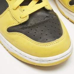 Air Jordans Black/Yellow Leather Jordan 1 Retro Dunk Hi Sp Maize Sneakers Size 44.5