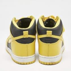 Air Jordans Black/Yellow Leather Jordan 1 Retro Dunk Hi Sp Maize Sneakers Size 44.5