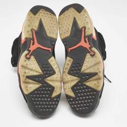 Air Jordan Black Nubuck Leather Jordan 6 Retro Infrared High Top Sneakers Size 44.5