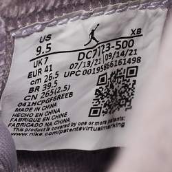 Air Jordans Purple/Grey Fabric and Leather Air Jordan 1 High Top Sneakers Size 41