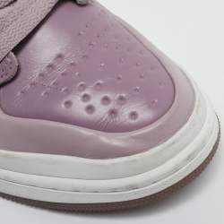 Air Jordans Purple/Grey Fabric and Leather Air Jordan 1 High Top Sneakers Size 41