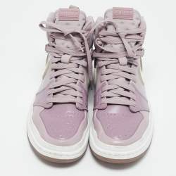 Air Jordans Purple/Grey Fabric and Leather Air Jordan 1 High Top Sneakers Size 41