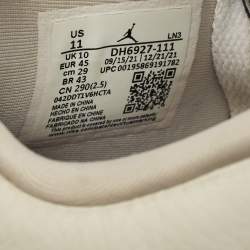 Air Jordans White/Black Leather Jordan 4 Retro Military Black Sneakers Size 45
