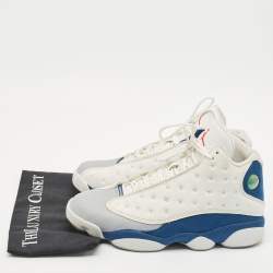 Air Jordans Multicolor Leather and Durabuck Jordan 13 Retro French Blue Sneakers Size 45