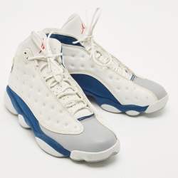 Air Jordans Multicolor Leather and Durabuck Jordan 13 Retro French Blue Sneakers Size 45