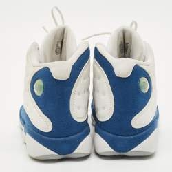 Air Jordans Multicolor Leather and Durabuck Jordan 13 Retro French Blue Sneakers Size 45