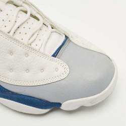 Air Jordans Multicolor Leather and Durabuck Jordan 13 Retro French Blue Sneakers Size 45