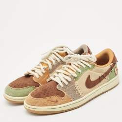 Air Jordans Multicolor Suede and Canvas Jordan 1 Retro Low OG Zion Williamson Voodoo Sneakers Size 41