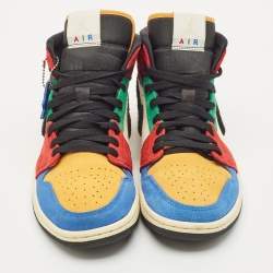 Air Jordans Multicolor Suede and Corduroy Jordan 1 Mid SE Fearless Blue the Great Sneakers Size 41