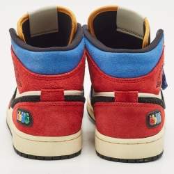 Air Jordans Multicolor Suede and Corduroy Jordan 1 Mid SE Fearless Blue the Great Sneakers Size 41