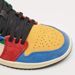 Air Jordans Multicolor Suede and Corduroy Jordan 1 Mid SE Fearless Blue the Great Sneakers Size 41