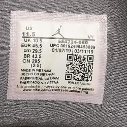 Air Jordans Black/Grey Durabuck and Leather Jordan 1 Mid Black Particle Grey Gym Red Sneakers Size 45.5