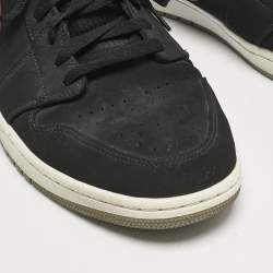 Air Jordans Black/Grey Durabuck and Leather Jordan 1 Mid Black Particle Grey Gym Red Sneakers Size 45.5