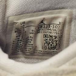 Pre Owned Air Jordans White Leather and Suede Delta 2  Lace Up Sneakers Size 44