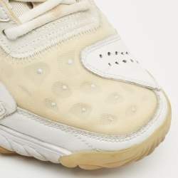 Pre Owned Air Jordans White Leather and Suede Delta 2  Lace Up Sneakers Size 44