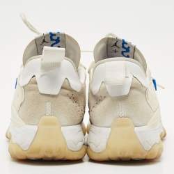 Pre Owned Air Jordans White Leather and Suede Delta 2  Lace Up Sneakers Size 44