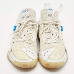 Pre Owned Air Jordans White Leather and Suede Delta 2  Lace Up Sneakers Size 44