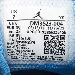 Air Jordans Grey/Blue Canvas Air Jordan 1 Crater Mid Top Sneakers Size 40