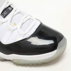 Air Jordan White/Black Patent And Canvas Jordan-11-Retro High Top Sneakers Size  44.5