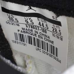 Air Jordan White/Black Patent And Canvas Jordan-11-Retro High Top Sneakers Size  44.5