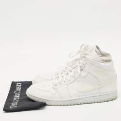 Air Jordans White Leather Jordan 1 Retro High OG Sneakers Size 45
