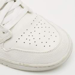 Air Jordans White Leather Jordan 1 Retro High OG Sneakers Size 45