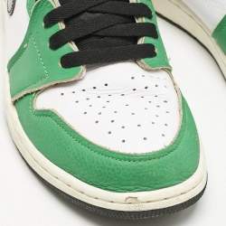 Air Jordans Green Leather 1 Retro High Zoom Sneakers Size 42.5