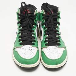 Air Jordans Green Leather 1 Retro High Zoom Sneakers Size 42.5